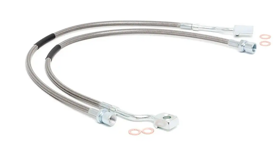 CJD Racing Nissan Armada / Infiniti QX56 QX80 FRONT Steel Braided Replacement and Extended Front Brake Line Kit