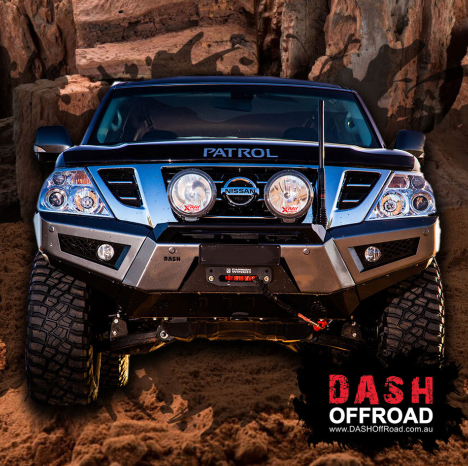 DASH OFFROAD Predator Front Bumper 2017-2020 Nissan Armada / Y62 Patrol , Satin Black Ready for Paint